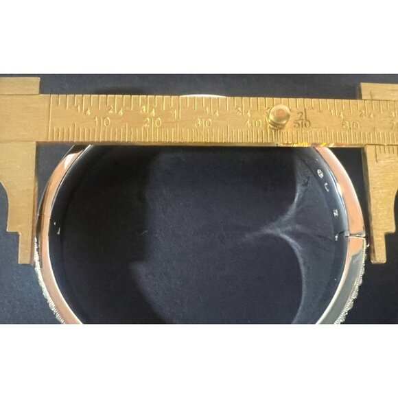 Napoli Womens Rhinestone Bangle Bracelet 2.5" Hinged Statement Holiday glitter - Picture 8 of 11